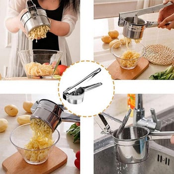 Potato Ricer από ανοξείδωτο χάλυβα Potato Ricer με 3 εναλλάξιμους δίσκους Kitchen Mill Mashing & Tritting Fruits &