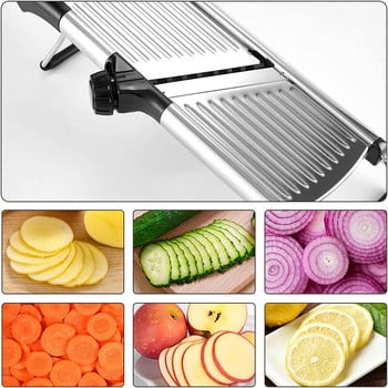 304 Ανοξείδωτο ατσάλι Mandoline Professional Vegetable Slicer Ρυθμιζόμενος κόφτης Τρίφτης λαχανικών με λεπίδες Αξεσουάρ κουζίνας