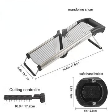 304 Ανοξείδωτο ατσάλι Mandoline Professional Vegetable Slicer Ρυθμιζόμενος κόφτης Τρίφτης λαχανικών με λεπίδες Αξεσουάρ κουζίνας