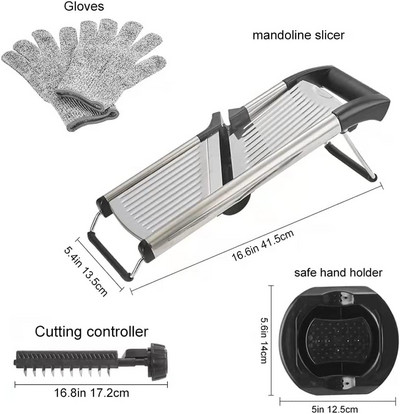 304 Ανοξείδωτο ατσάλι Mandoline Professional Vegetable Slicer Ρυθμιζόμενος κόφτης Τρίφτης λαχανικών με λεπίδες Αξεσουάρ κουζίνας