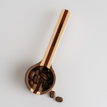 Μεζούρα καρυδιού Κουταλάκι μεζούρα κόκκους καφέ Εργαλείο μέτρησης κουζίνας Ξύλινο κουτάλι σε σειρά ταιριάσματος χρώματος