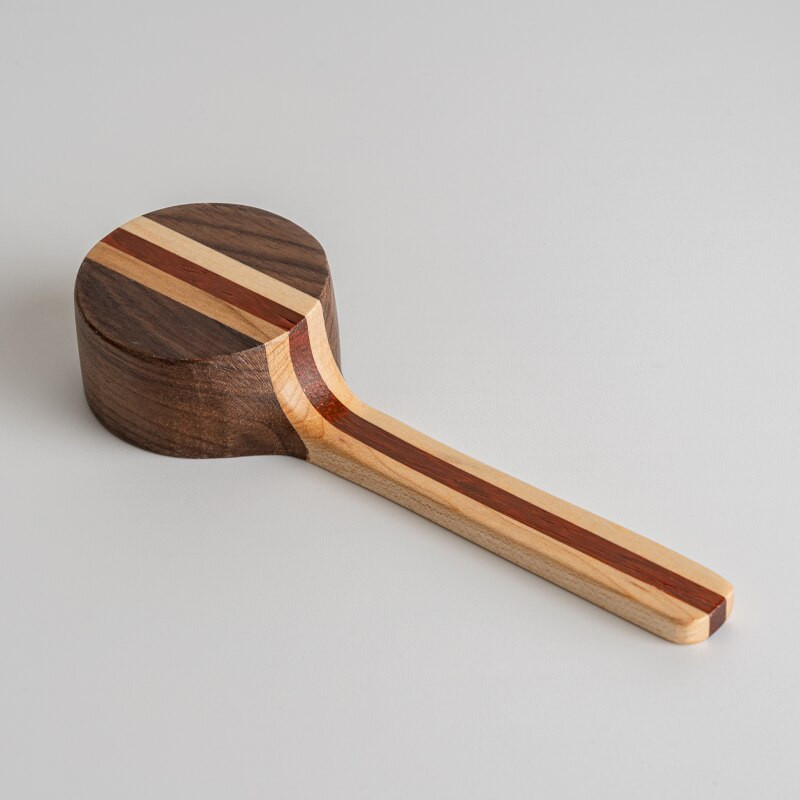 Graikinio riešuto matavimo šaukštas Kaušas kavos pupelės Virtuvės matavimo įrankis Medinis šaukštas spalvų derinimo serija