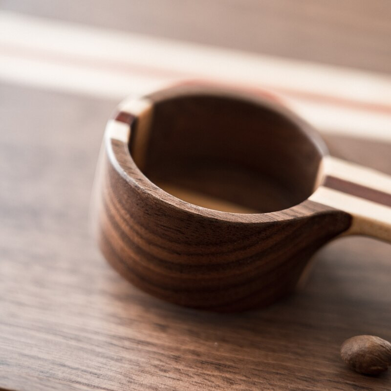 Graikinio riešuto matavimo šaukštas Kaušas kavos pupelės Virtuvės matavimo įrankis Medinis šaukštas spalvų derinimo serija