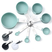 8 buc/set linguri multifuncționale ceașcă instrumente de măsurat cafea accesorii de copt din oțel inoxidabil, mâner din plastic, gadgeturi de bucătărie