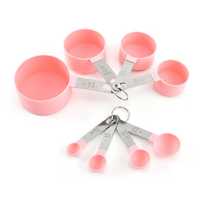 8 buc/set linguri multifuncționale ceașcă instrumente de măsurat cafea accesorii de copt din oțel inoxidabil, mâner din plastic, gadgeturi de bucătărie