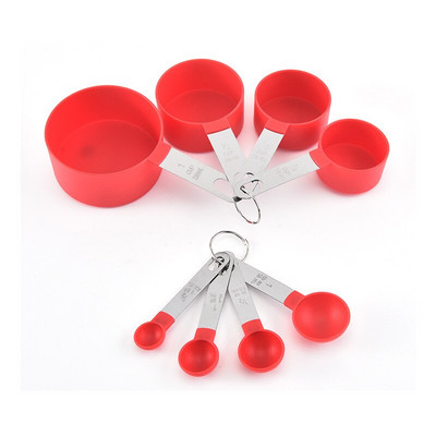8 buc/set linguri multifuncționale ceașcă instrumente de măsurat cafea accesorii de copt din oțel inoxidabil, mâner din plastic, gadgeturi de bucătărie