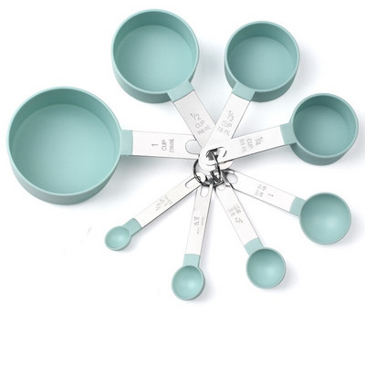 8 buc/set linguri multifuncționale ceașcă instrumente de măsurat cafea accesorii de copt din oțel inoxidabil, mâner din plastic, gadgeturi de bucătărie
