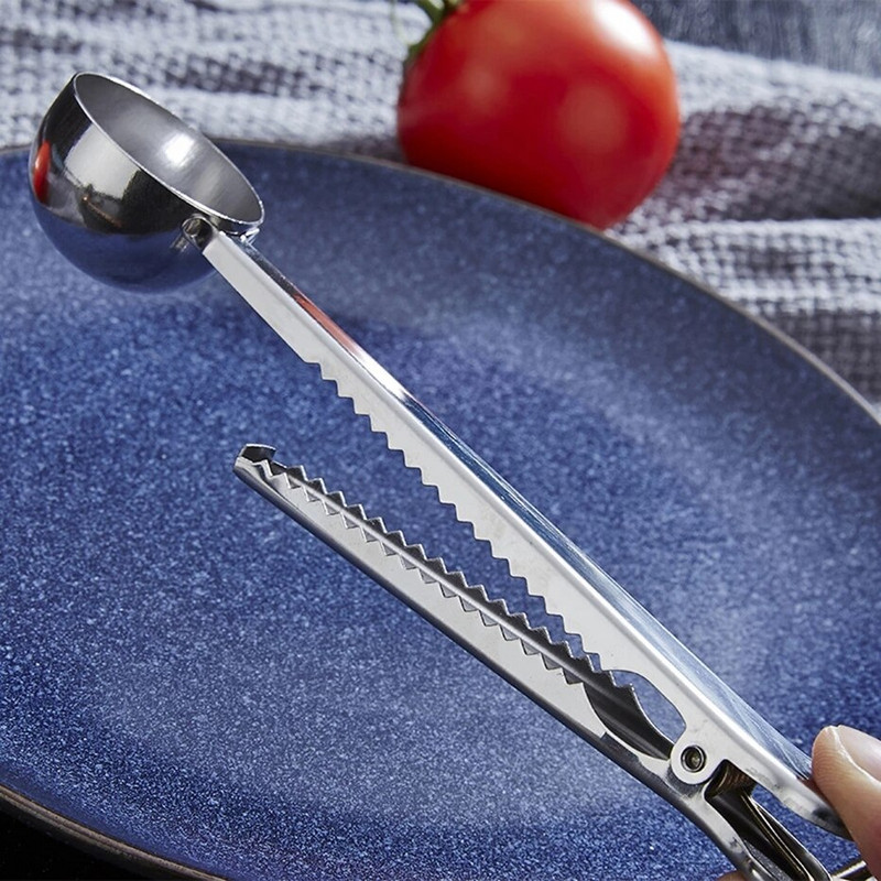 Κουτάλι καφέ 15ml Πολυλειτουργικό ανοξείδωτο ατσάλι Μεζούρα καφέ μεζούρα γάλακτος Κουζίνα με μακριά λαβή Κλιπ κουταλιού καφέ