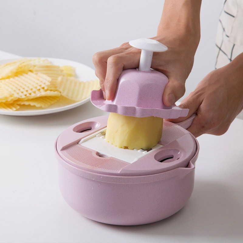 Peeler Peeler Vegetable Veggie Tools 11 Straw in Potato Slicer Slice Kitchen 1 with Strainer Triter Chopper λαχανικών καρότο