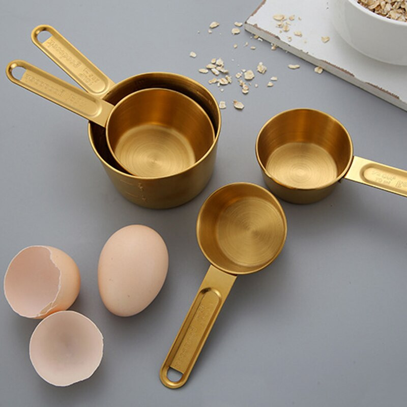 WHISM Χονδρική 8 τμχ/σετ Κουζίνα Μεζούρα Κουτάλια από ανοξείδωτο ατσάλι Σετ μεζούρα και κουτάλια με χαραγμένες μετρήσεις