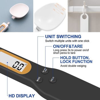 Ψηφιακή ζυγαριά κουζίνας LCD Ηλεκτρονική μαγειρική Κουτάλι μέτρησης βάρους φαγητού 500 γρ.