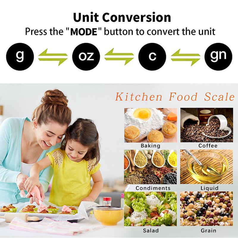 Ψηφιακή ζυγαριά κουζίνας LCD Ηλεκτρονική μαγειρική Κουτάλι μέτρησης βάρους φαγητού 500 γρ.