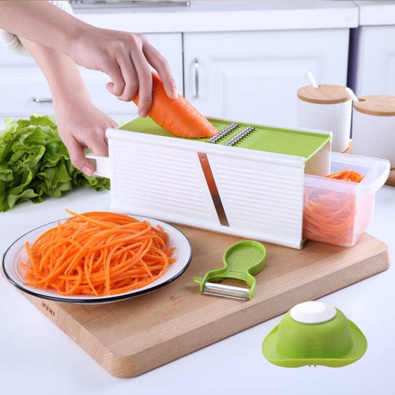 Πολυλειτουργικός κόφτης λαχανικών Τρίφτης πολλαπλών κοπής για λαχανικά Αποφλοιωτής καρότων Αξεσουάρ κουζίνας κοπής φρούτων Εργαλεία κοπής