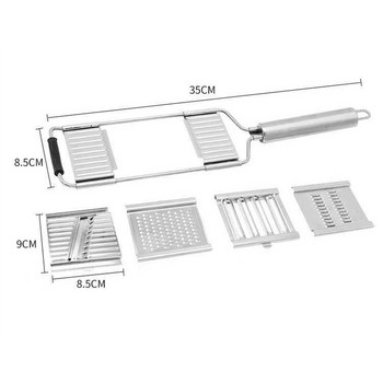 Ренде за зеленчуци от неръждаема стомана Сменяема многофункционална резачка с три остриета Резачка за моркови и картофи Кухня