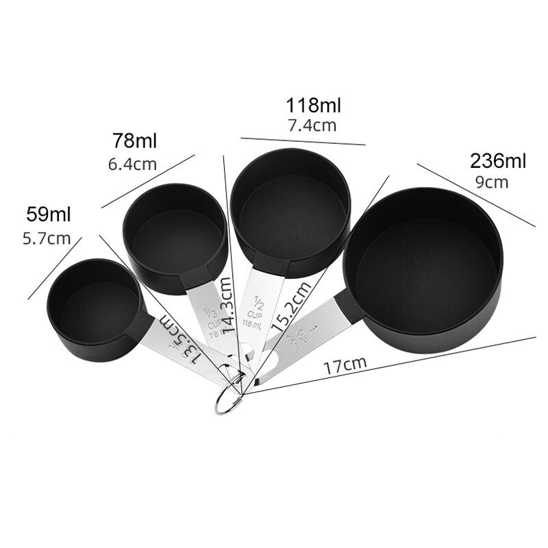 Μεζούρες 8 τμχ/σετ Στοιβαζόμενη λαβή από ανοξείδωτο χάλυβα Πλαστική κουτάλα μέτρησης Gadgets κουζίνας Εργαλείο ψησίματος με κουταλιά ζάχαρης καφέ