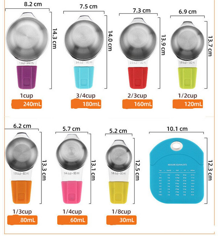 Σετ κουταλιών μεζούρα από ανοξείδωτο χάλυβα Μεζούρα για καφέ Τσάι Μπαχαρικά Αλεύρι Λάδι Μεζούρα Μέτρηση Αποθήκευση μεζούρα και κουτάλια