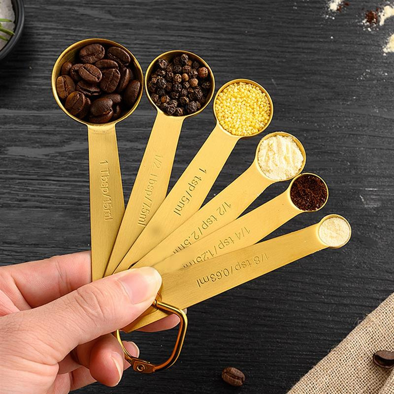 Μεζούρα από ανοξείδωτο ατσάλι Μεζούρα Κουτάλι ψησίματος Κουτάλι καφέ σκόνη μπαχαρικών Μεζούρα 6 τμχ/σετ Εργαλεία ψησίματος κουζίνας