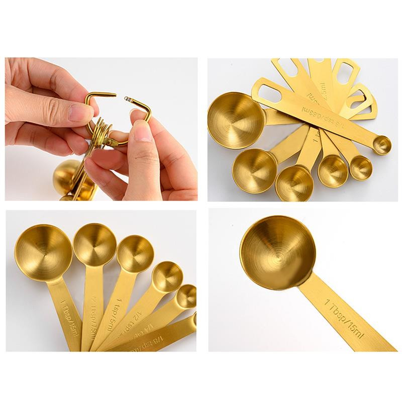 Μεζούρα από ανοξείδωτο ατσάλι Μεζούρα Κουτάλι ψησίματος Κουτάλι καφέ σκόνη μπαχαρικών Μεζούρα 6 τμχ/σετ Εργαλεία ψησίματος κουζίνας