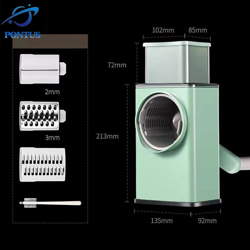 Πολυλειτουργικός τεμαχιστής λαχανικών Τεχνουργήματα περιστροφικός τρίφτης χειρός ξύστε και κόψτε σε φέτες πατάτας τεμαχιστής ραπανάκι Χοντρό οικιακό εργαλείο κουζίνας