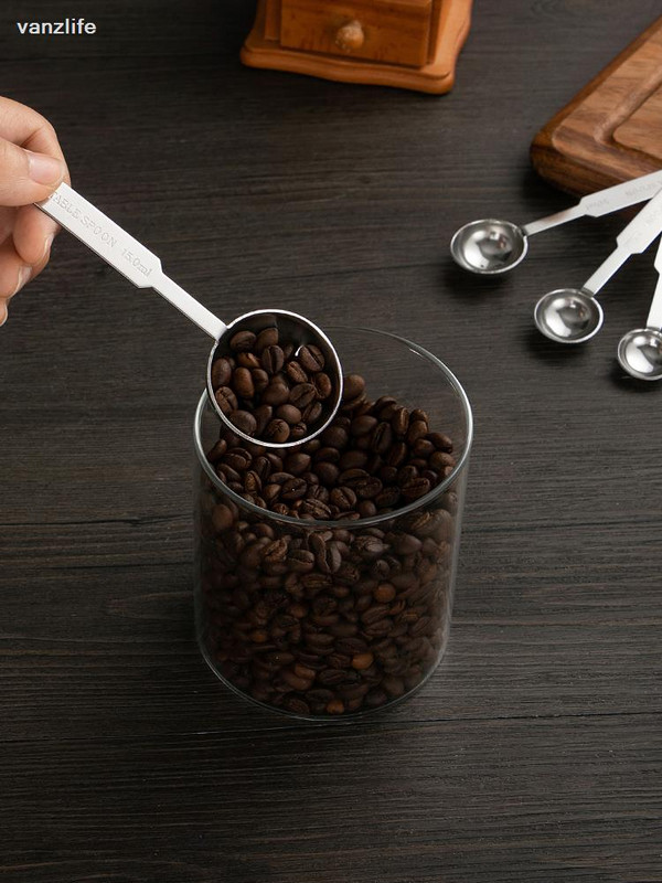 vanzlife ανοξείδωτη ποσότητα αλεσμένου καφέ μεζούρα γραμμάρια γάλα σε σκόνη ζύγισης που αποτελείται από μέτρηση ποσοτικά καλυμμένο 4 φορές