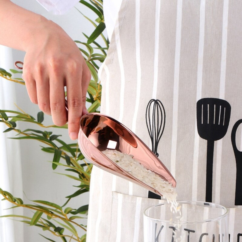 9,8 ιντσών Ξύστρα πάγου από ανοξείδωτο ατσάλι Κουτάλι ξηρού φαγητού αλεύρι καραμέλα μπαχαρικών σέσουλα μπουφέ Φτυάρι Μπαρ γάμου Κουζινικά σκεύη Q1FD