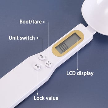 Преносима електронна кухненска везна 500g 0.1g LCD Везна с мерителна лъжица Цифрова везна за измерване на храна Кафена лъжица Везна Кухненски инструмент