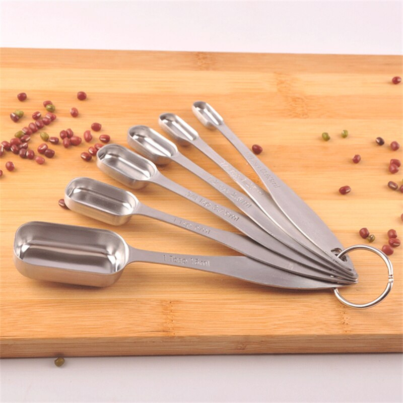 6 τμχ/σετ Μικρό μεζούρα από ανοξείδωτο ατσάλι Μεζούρα για καφέ Κουτάλια τσαγιού Καρυκεύματα πολλαπλών μεγεθών Κουτάλι μέτρησης Εργαλεία κουζίνας