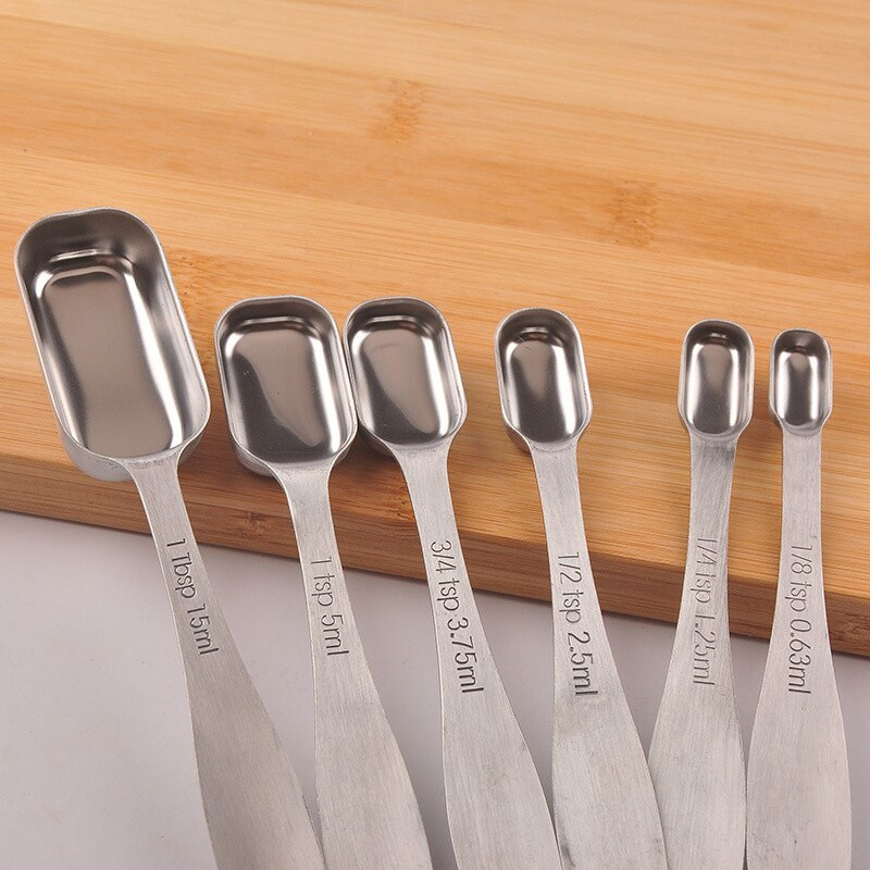 6 τμχ/σετ Μικρό μεζούρα από ανοξείδωτο ατσάλι Μεζούρα για καφέ Κουτάλια τσαγιού Καρυκεύματα πολλαπλών μεγεθών Κουτάλι μέτρησης Εργαλεία κουζίνας