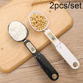 2 τμχ/σετ Κουζίνα Ηλεκτρονική Ζυγαριά Κουτάλια Μεζούρα 500g 0,1g LCD Μίνι Ψηφιακή Ζυγαριά Κουτάλι φαγητού για αλεύρι Καρυκετικό καφέ