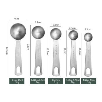 Комплект мерителни лъжици от неръждаема стомана 9 мерителни лъжички 1 ниво и 1 пръстен 11 бр всяка