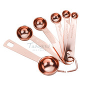 6 τμχ/σετ Ροζ επιχρυσωμένο κουτάλια μεζούρα από ανοξείδωτο ατσάλι ψησίματος τσαγιού καφέ κουζίνα κουταλάκια του γλυκού κουταλιές της σούπας εργαλείο μέτρησης