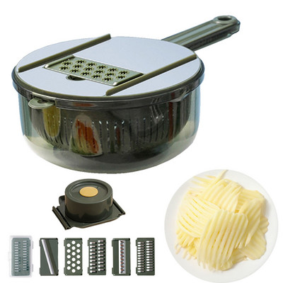 Πολυλειτουργικός κόφτης λαχανικών Μηχανή κοπής φρούτων πατάτας καθαριστής καρότων Τρίφτης καρότου Καλάθι κοπής λαχανικών Αξεσουάρ εργαλείων κουζίνας