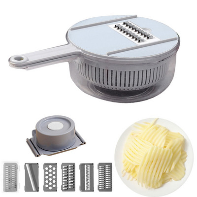 Πολυλειτουργικός κόφτης λαχανικών Μηχανή κοπής φρούτων πατάτας καθαριστής καρότων Τρίφτης καρότου Καλάθι κοπής λαχανικών Αξεσουάρ εργαλείων κουζίνας