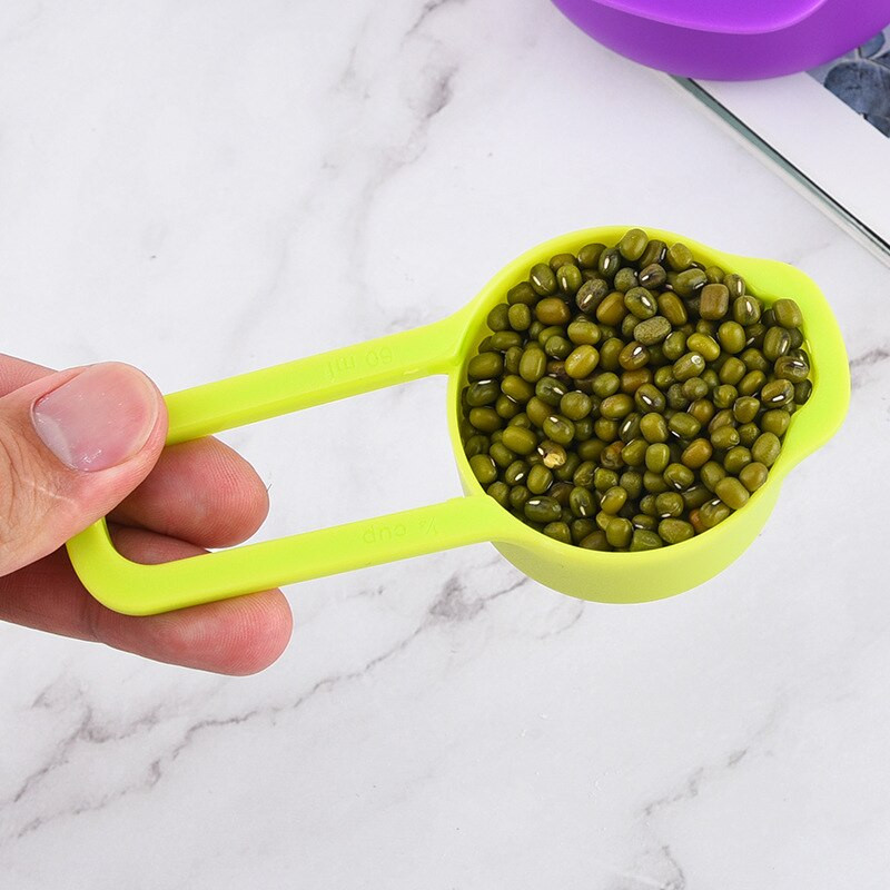 6 τμχ/σετ μεζούρα κουζίνας με ζυγαριά χρώματος ουράνιου τόξου στοιβαζόμενος συνδυασμός μεζούρα αξεσουάρ κουζίνας εργαλεία ψησίματος