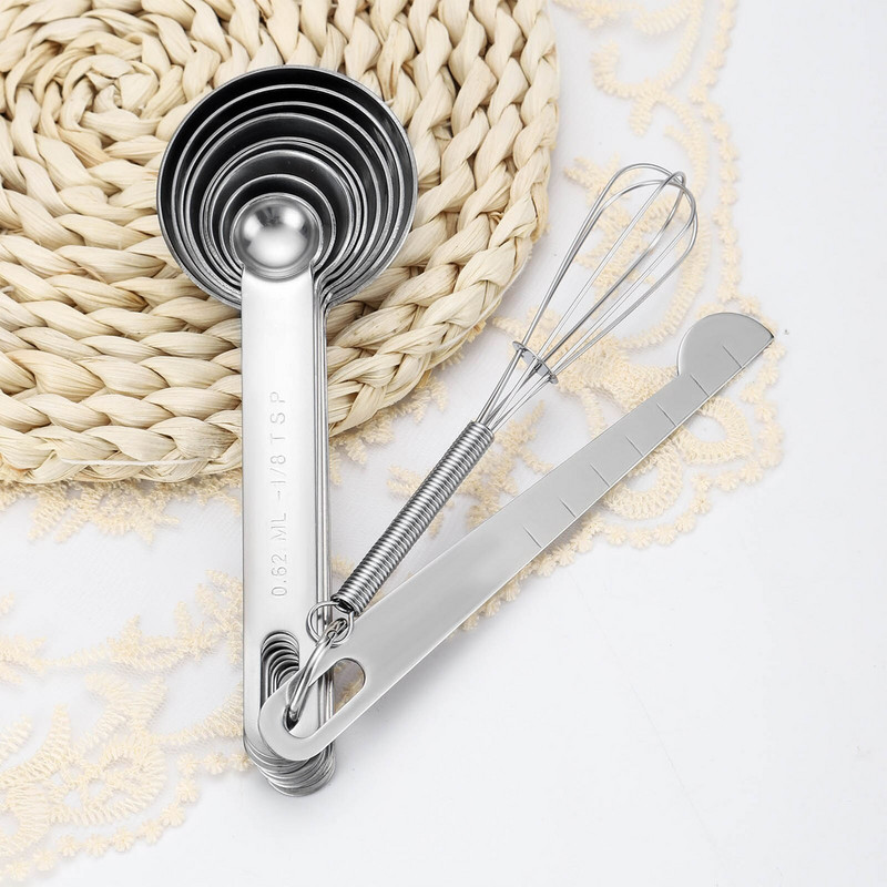 Μεζούρες Σετ Κουταλιών Μεζούρας Κουζίνας Στοιβαζόμενες Κουζίνες Κουτάλια Μεζούρα από ανοξείδωτο ατσάλι Σετ μεζούρα και κουτάλια σπιτιού