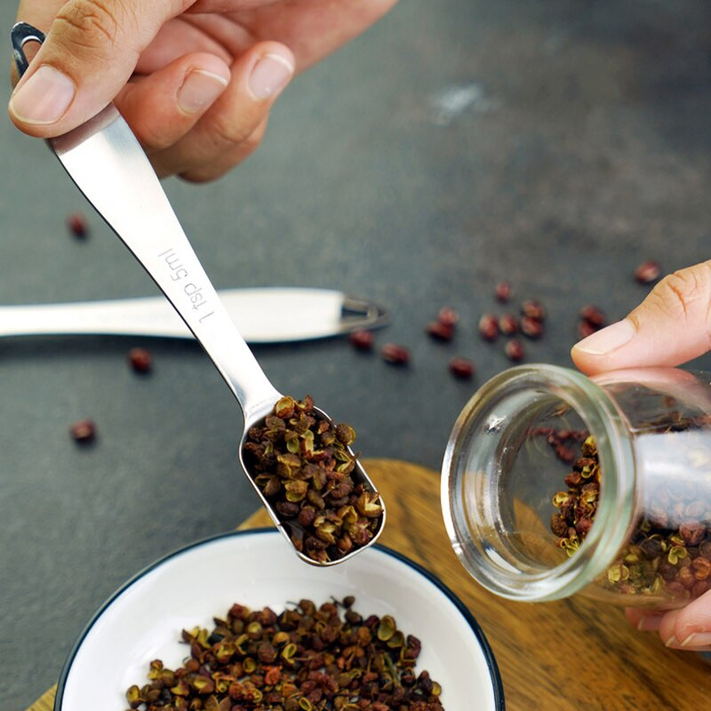 6 τμχ Σετ μεζούρα από ανοξείδωτο ατσάλι, μπαχαρικά, ζάχαρη σε σκόνη, κουτάλια μεζούρα, κουταλιά της σούπας για το μαγείρεμα της κουζίνας
