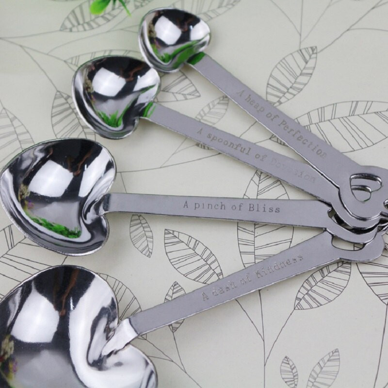 10 σετ=40 τμχ Μπομπονιέρες γάμου Love από Simply Elegant μεζούρα από ανοξείδωτο ατσάλι σε σχήμα καρδιάς σε λευκό κουτί δώρου Δωρεάν αποστολή