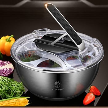 Ξηραντήριο φρούτων λαχανικών Drainer Dehydrator Salad Spinner Clean Salad and Fruit Vegetable Centrifuge από ανοξείδωτο ατσάλι Εργαλεία κουζίνας