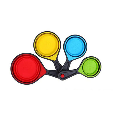 Πτυσσόμενα μεζούρα σιλικόνης Σετ πολύχρωμα μεζούρες κατηγορίας τροφίμων για μαγείρεμα ψησίματος στην κουζίνα