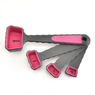 Πτυσσόμενα μεζούρα σιλικόνης Σετ πολύχρωμα μεζούρες κατηγορίας τροφίμων για μαγείρεμα ψησίματος στην κουζίνα