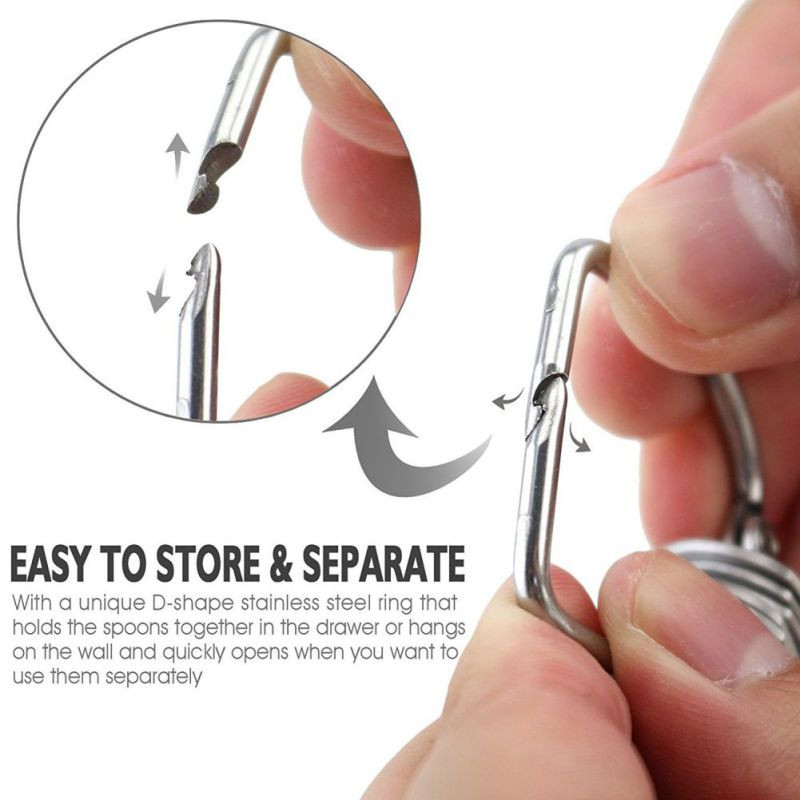 Σετ μεζούρα από ανοξείδωτο ατσάλι για ψήσιμο ζάχαρης καφέ Graduated Κουτάλια κουζίνας Scoop Measuring Εργαλεία κουζίνας 6 τμχ