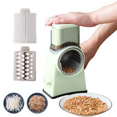 Χειροκίνητος τεμαχιστής λαχανικών Πολυλειτουργικός τυμπάνος κόφτης λαχανικών με 3 λεπίδες τεμαχιστής φαγητού με λαβή για κοπή λαχανικών