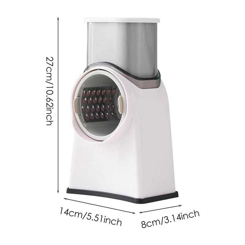 Τρίφτης περιστροφικού τυριού Κόφτης πατάτας με 3 εναλλάξιμες λεπίδες Κόφτης φαγητού με λαβή για κοπή λαχανικών καρπών με τυρί