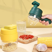 4 σε 1 φορητό ηλεκτρικό σετ κοπής λαχανικών Gatling Mini Wireless Garlic Mud Masher Electric Meat Mini