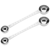 2 τεμάχια μεζούρες καφέ με τσιμπούρι, 1 κουταλιά της σούπας και 1 κουταλάκι του γλυκού μεζούρα καφέ από ανοξείδωτο χάλυβα για καφέ