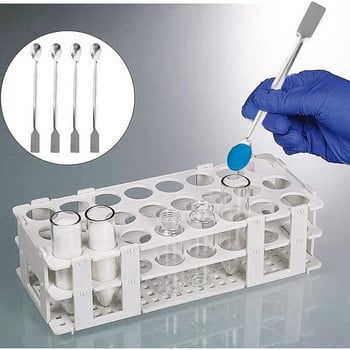 Ανοξείδωτη σέσουλα εργαστηρίου 10 τμχ Διπλό άκρο Lab Spoon Mini Laboratory Spatula for Reagent Sampling Mixing Measuring