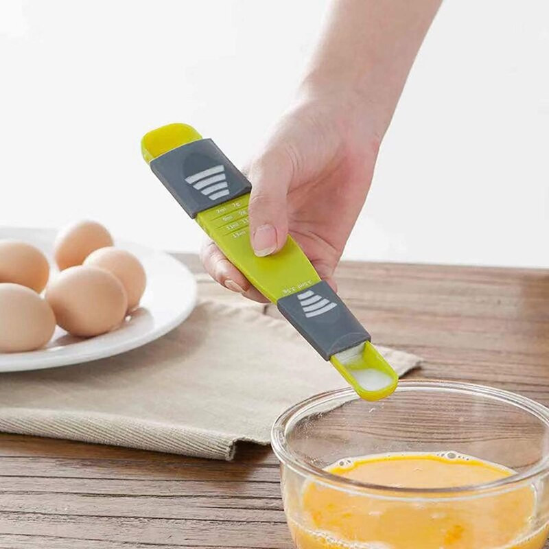 3 τμχ Ρυθμιζόμενα σετ μεζούρα και κουτάλια, μεγάλο κουταλάκι της σούπας & μικρό κουταλάκι του γλυκού, μετρήσεις για στερεά/σκόνη/υγρό