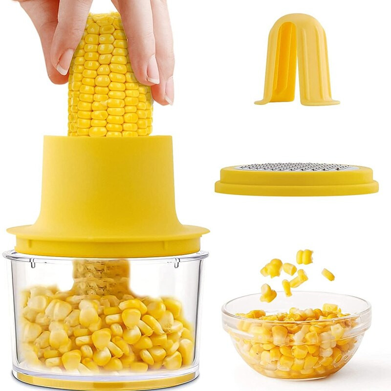 Meleg kukoricahámozó Kukoricahámozó tálos, többfunkciós kukoricacséplővel 4 az 1-ben rozsdamentes acél hámozó eszköz