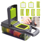 12 ΤΕΜ/σετ Πολυλειτουργικός κόφτης λαχανικών Gadgets κουζίνας Πρέσσα σκόρδου Ατσάλινο Λεπίδα αποφλοιωτή πατάτας Τρίφτης καρότου Αξεσουάρ κουζίνας