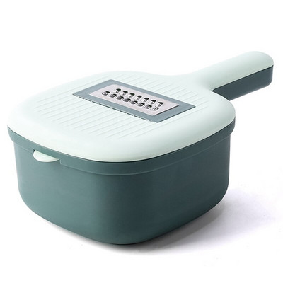 Τρίφτης κοπής φρούτων και λαχανικών πολλαπλών λειτουργιών σε σχήμα σέσουλας διπλής στρώσης αποστράγγισης 2 λεπίδων φρούτων και λαχανικών